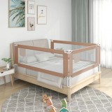 vidaXL Balustradă Protecție Pat Copii Gri Taupe 120cm Textil, Siguranță Reglabilă, 18 Luni-5 Ani