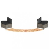 vidaXL &Icirc;mprejmuire cadă cu hidromasaj, gri, poliratan / lemn acacia 3270646