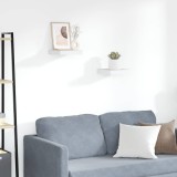 vidaXL Rafturi Perete Suspendate 2 buc Alb/Stejar 23x23.5x3.8cm MDF Fagure Maro