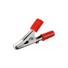 Clip crocodil rosu 45mm se poate insera pe conector banana Goobay