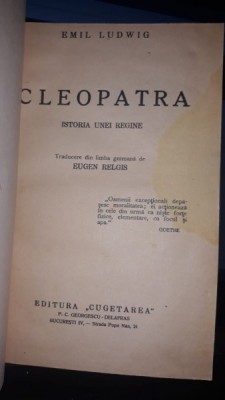 Cleopatra , Istoria unei Regine - Emil Ludwig foto