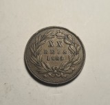 Portugalia 20 Reis 1883 Piesa Frumoasa