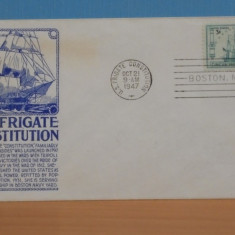 FDC- U. S. FRIGATE " CONSTITUTION "- COMEMORARE IN 21 OCT. 1947 BOSTON -