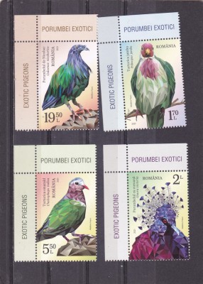 ROMANIA 2021 - PORUMBEI EXOTICI,CU TABS 1 , MNH - LP 2342 foto