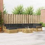 vidaXL Set de canapele de exterior cu pernă 8 pcs Alb și antracit 3390877