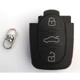 Carcasa cheie tip briceag Audi, model cu cu 3 butoane, pentru baterie tip CR1616, cu buton panica LIPSA PARTEA SUPERIOARA