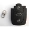 Carcasa cheie tip briceag Audi, model cu cu 3 butoane, pentru baterie tip CR1616, cu buton panica LIPSA PARTEA SUPERIOARA
