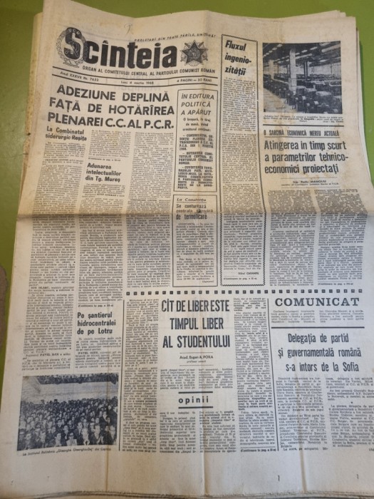 scanteia 4 martie 1968-santierul hidrocentralei lotru,jud. suceava,tg. mures