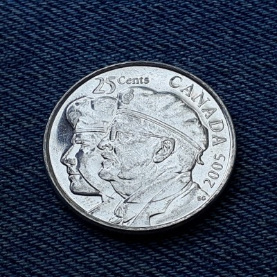 3m - 25 Cents 2005 Canada / moneda comemorativa - Anul veteranului foto