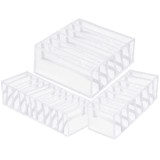 Set 3 organizatoare sertar pliabile pentru sosete/lenjerie, alb Household NewTrend