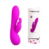 Vibrator Iepuras Pretty Love Stanley Roz, Silicon, Reincarcabil, Rezistent la Apa, Dubla Stimulare Clitoris, 18cm