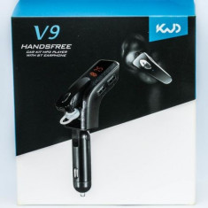 Kit modulator MP3 + Handsfree cu casca bluetooth 12V V9 foto