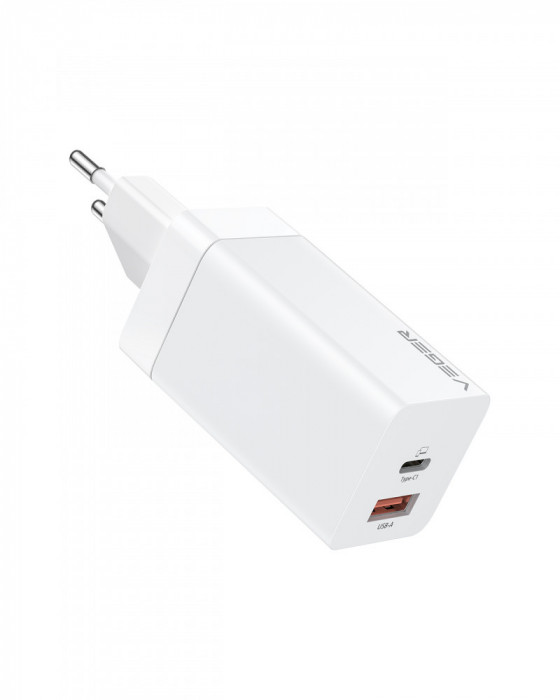 Incarcator laptop Veger CPD65E, 65W, Fast Charge, USB Type-C, Alb C735