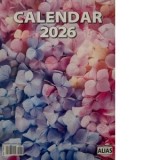 Calendar perete 12 file. Flori 2026