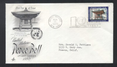 UN New York 1970 Peace bell Mi.220 FDC UN.071 foto