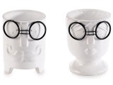 Cumpara ieftin Set 2 vase din ceramica alba Fete cu ochelari