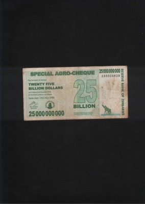 Zimbabwe 25 000 000 000 25 miliarde dollari dollars 2008 seria5524823 foto