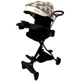 C&Auml;rucior sport 3 &Atilde;&reg;n 1, reversibil, pliabil, pozi&Egrave;ie somn, tav&Auml; mas&Auml;, roti 360&Acirc;&deg;, suport pahar, copertin&Auml; soare, maro carouri, 6-36 luni