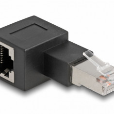 Adaptor de retea RJ45 Cat.6A in unghi 90 grade stanga, Delock 87863