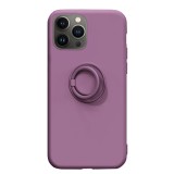 Husa soft liquid compatibila cu apple iphone 14 pro max, interior cu piele alcantara, 360&Acirc;&deg; inel rotativ cu magnet auto, liliac