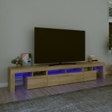 Comoda TV cu lumini LED, stejar sonoma, 230x36,5x40 cm GartenMobel Dekor, vidaXL