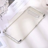 Cumpara ieftin Husa TPU electroplacata Samsung Galaxy A10 argintiu, Transparent