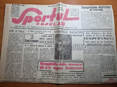 sportul popular 10 februarie 1946-calarie la banesa,sah,fotbal foto