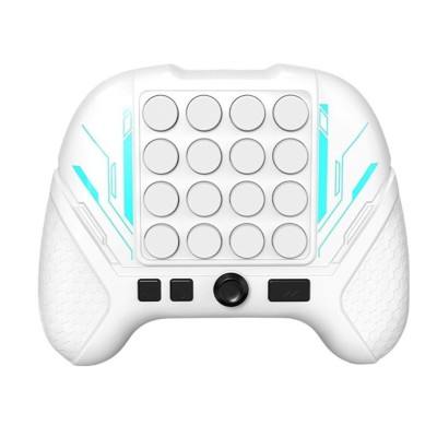 Jucarie interactiva pop it, flippy, tip consola, anti-stres, 5 moduri de joc, din abs si silicon, +3 ani, sunete si lumini model controller, alb foto