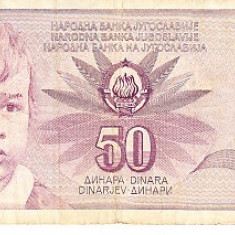 M1 - Bancnota foarte veche - Fosta Iugoslavia - 50 dinarI - 1990
