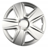 Capac roata auto Versaco Esprit RC 15 inch argintiu, pentru jante din otel, din ABS, montaj rapid, 1 bucata, protectie impotriva murdariei si