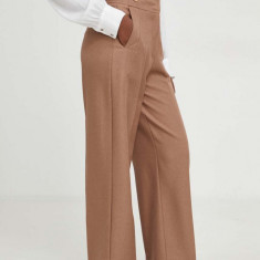 Answear Lab pantaloni femei, culoarea maro, lat, high waist