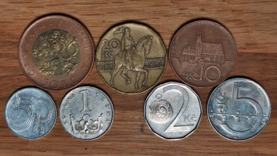Cehia - set de colectie 7 monede diferite - 50 haleru + 1 2 5 10 20 50 korun foto