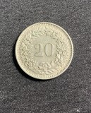 Moneda 20 rappen 1963 Elvetia, Europa