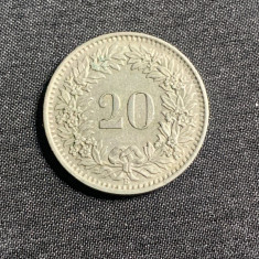 Moneda 20 rappen 1963 Elvetia