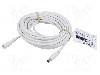 Cablu alimentare DC, DC 5,5/2,1 mufa, DC 5,5/2,1 soclu, alb, 10m, GOOBAY - 76677