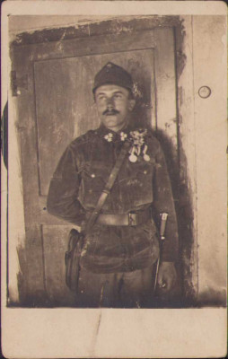 HST P168 Poza Zugsfuhrer Hentes Emil decorat 1918 frontul italian Cembra foto