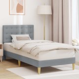 vidaXL Cadru de pat cu headboard Gri deschis 100 x 200 cm Țesătură 42027773