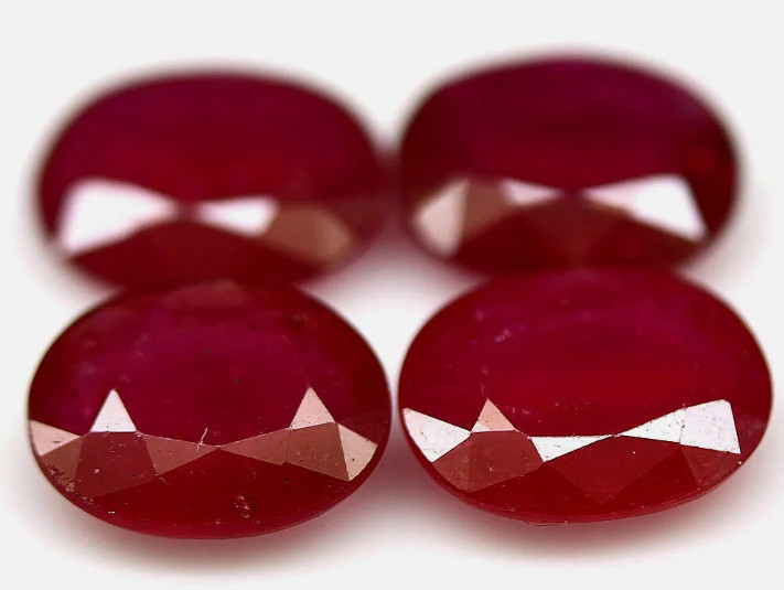 Rubine ovale 4 bucăți 9.74 ct | Okazii.ro