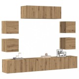 VidaXL Set dulap TV 7 piese montat pe perete Stejar artizanal
