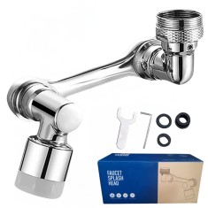 Aerator robinet pivotant, Extensie cu 2 moduri dus si bule, Compatibilitate universala, Rotatie 720 grade, Adaptor pentru chiuveta baie si bucatarie,