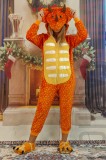 PJM232-199 Pijama kigurumi tip salopeta model dinozaur, M, S