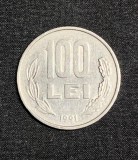 Moneda 100 lei 1991 varianta 9 drept