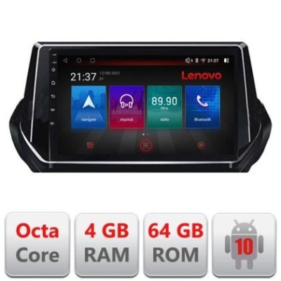 Navigatie Peugeot 2008 2020- Android radio gps internet Octa Core 4+64 LTE Kit-209-2020+EDT-E509-PRO CarStore Technology foto