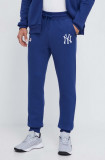 47brand pantaloni de trening MLB New York Yankees culoarea albastru marin, cu imprimeu, 47 Brand