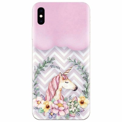 Husa silicon pentru Apple Iphone X, Aesthetic Unicorn foto