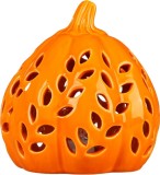 Decoratiune dovleac cu lumina MagicHome Nature din portelan 11,5 cm