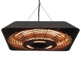 Outsunny Lampa pentru Incalzire in Aer Liber cu Lumina, 3 Niveluri de Putere 800W/1200W/2000W si Telecomanda, 45x45x10cm, Negru | Aosom Romania