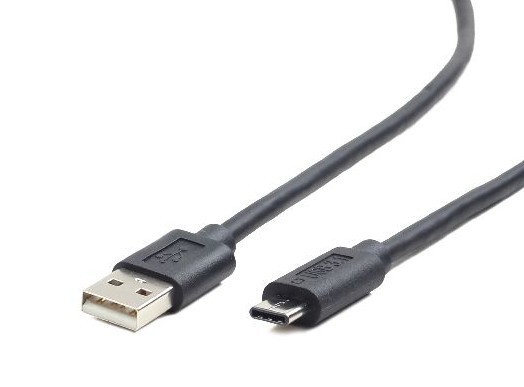CABLU alimentare si date GEMBIRD, pt. smartphone, USB 2.0 (T) la USB 2.0 Type-C (T), 1m, negru, &quot;CCP-USB2-AMCM-1M&quot; (timbru verde 0.08 lei)