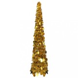 VidaXL Pom de Crăciun artificial tip pop-up, auriu, 120 cm, PET