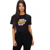 Tricou dama negru - Boom - 2XL